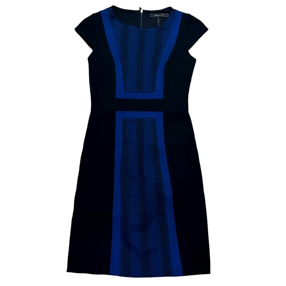 BCBGMAXAZRIA Dress Womens 0 Black Sheath Quiet Luxury Academia Career